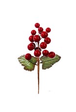Kurt Adler Red Berry Grape Cluster Pick 5" Christmas Flowers Florals