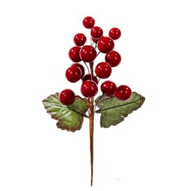 Kurt Adler Red Berry Grape Cluster Pick 5" Christmas Flowers Florals