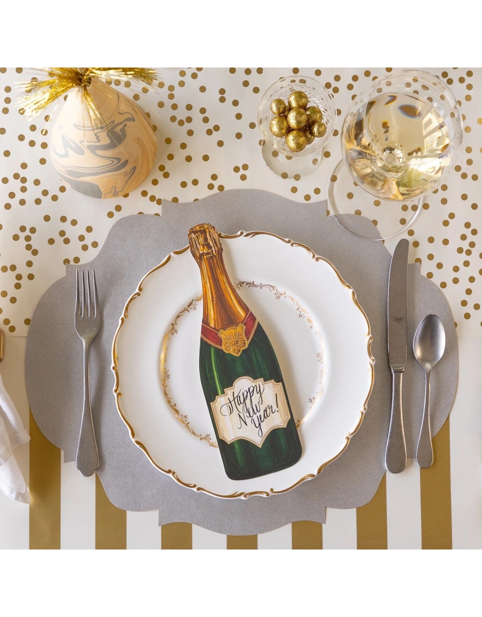 Hester & Cook French Frame Die-cut Placemats 12ct Metallic Silver