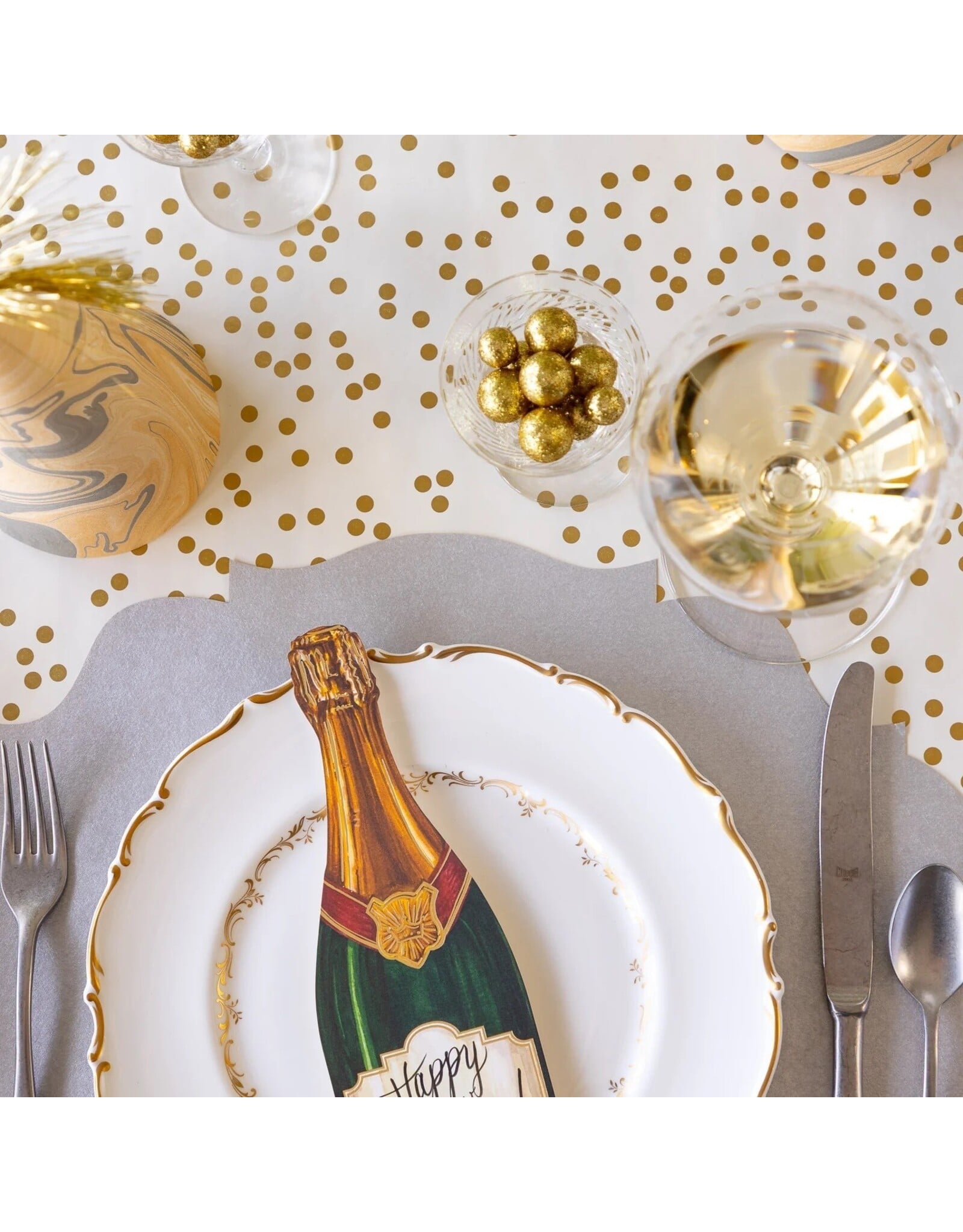 Hester & Cook French Frame Die-cut Placemats 12ct Metallic Silver
