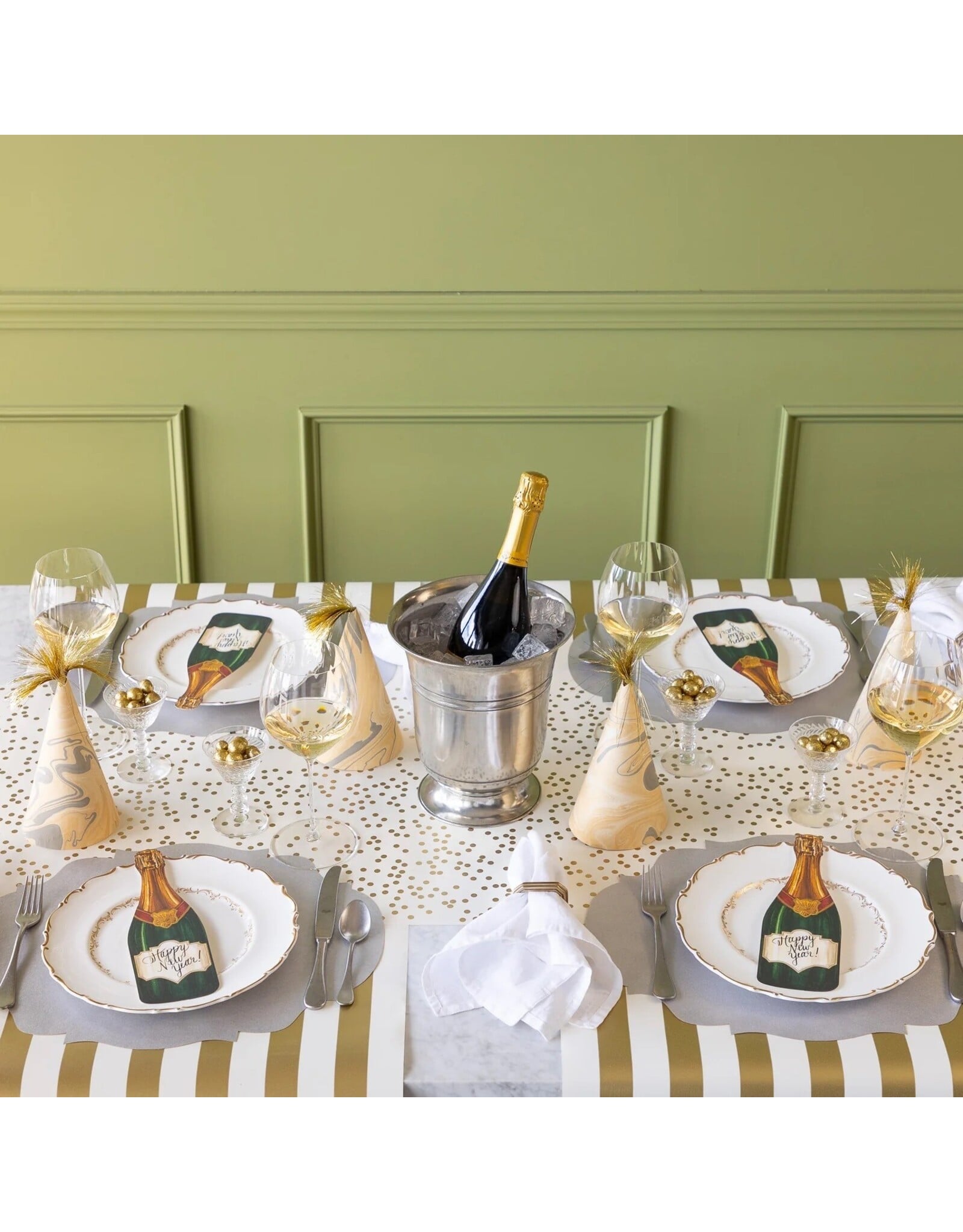 Hester & Cook French Frame Die-cut Placemats 12ct Metallic Silver