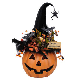 Karen Didion Halloween Lighted Fiber Optic Pumpkin 22 Inch Collectible