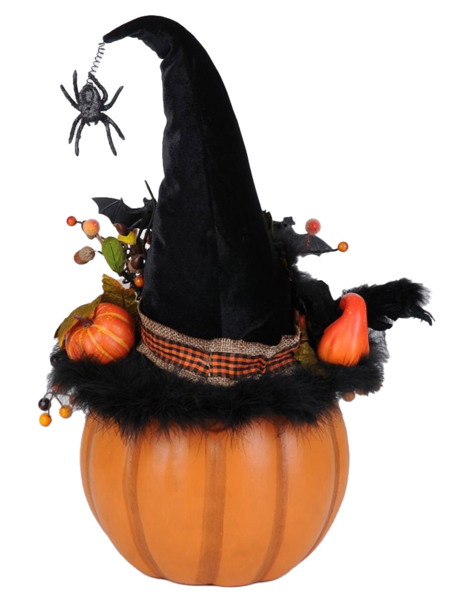 Karen Didion Halloween Lighted Fiber Optic Pumpkin 22 Inch Collectible
