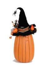 Karen Didion Halloween Lighted Fiber Optic Tall Pumpkin W Hat 31 Inch