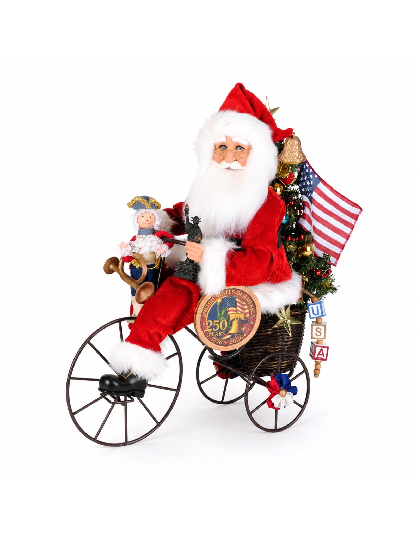 Karen Didion Santa's 250th Anniversary Liberty Ride Patriotic Figurine