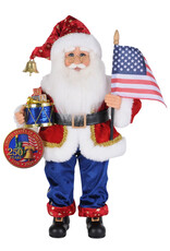 Karen Didion Patriotic Santa Figure Stars and Stripes Santa