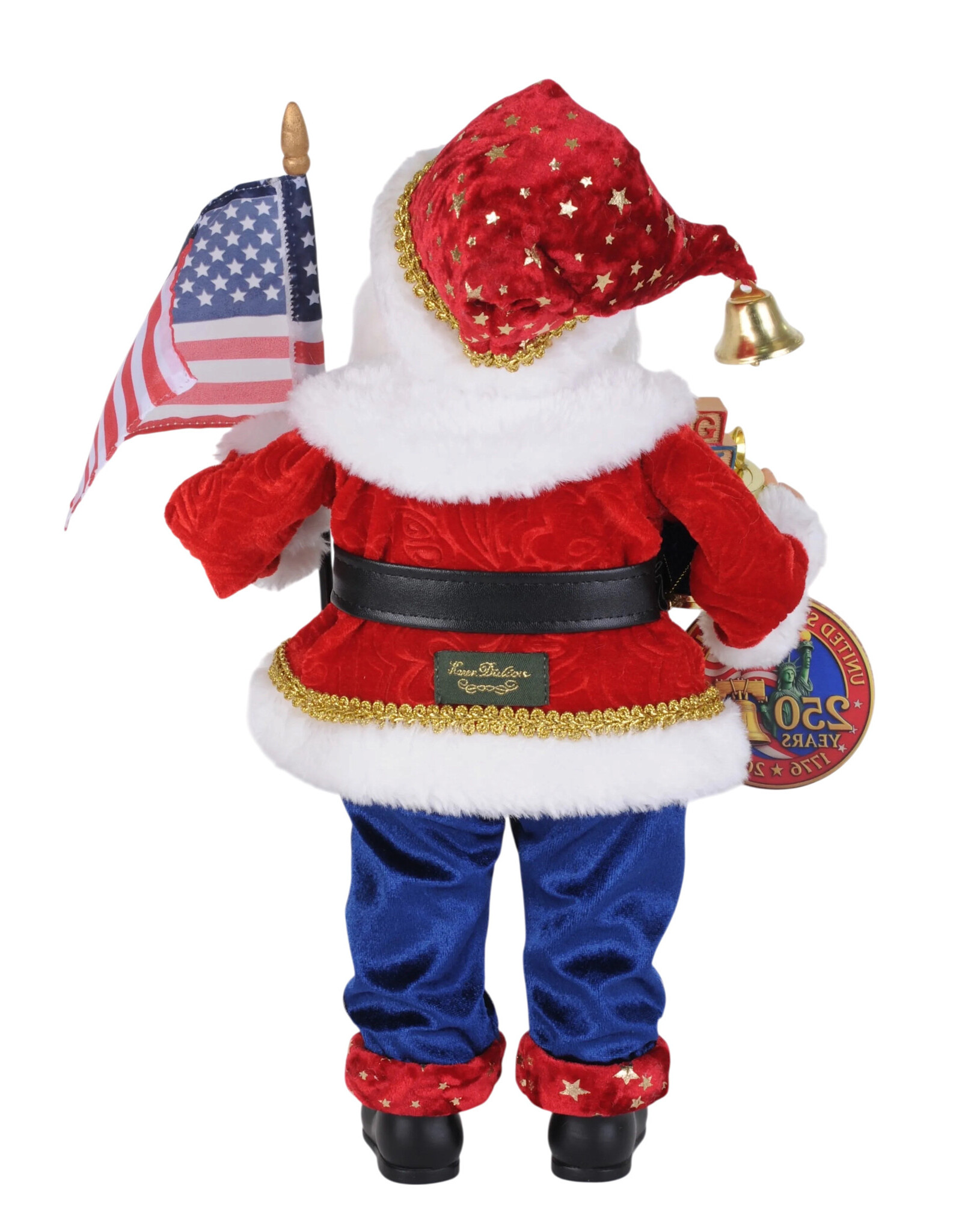 Karen Didion Patriotic Santa Figure Stars and Stripes Santa