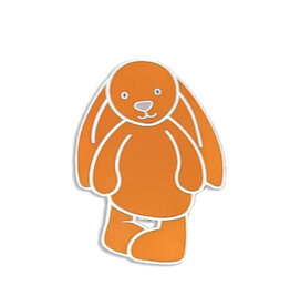 JellyCat Collectible Enamel Pin Badges | Orange Bashful Bunny Pin