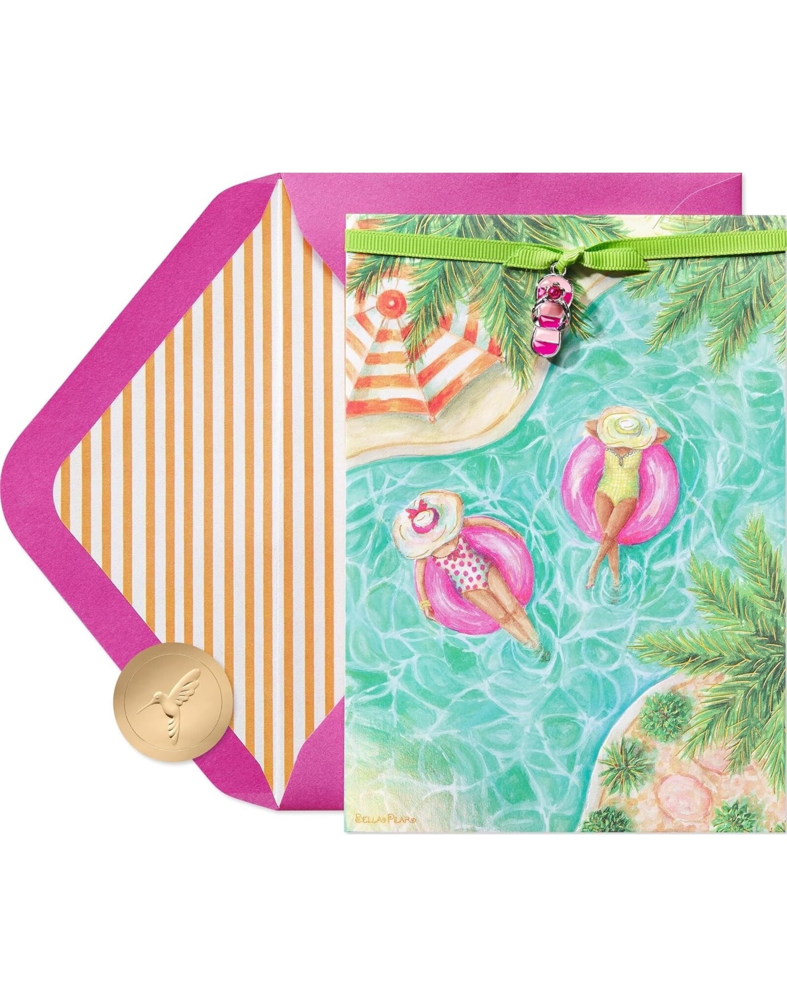 PAPYRUS® Birthday Card Bella Pillar Amazing Memories w Flip Flop Charm