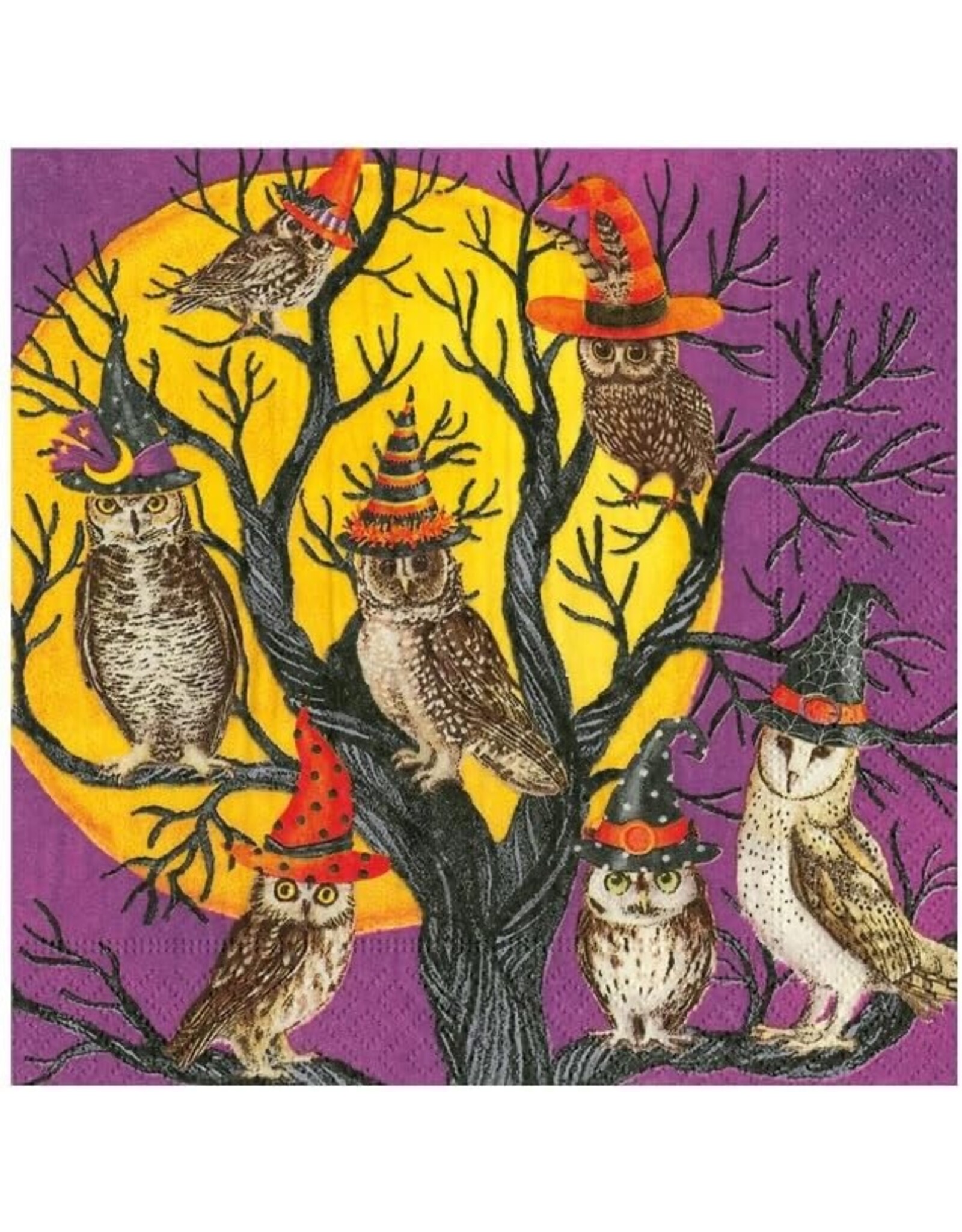 Caspari Halloween Party Paper Cocktail Napkins 20pk Owl-O-Ween Owls