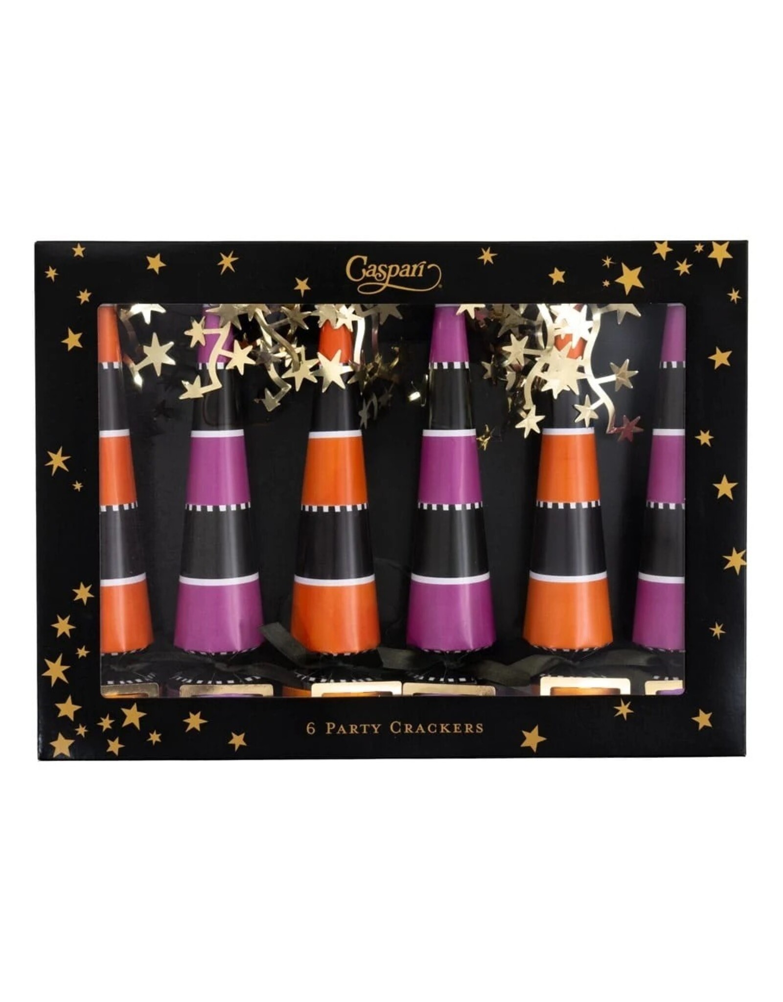 Caspari Halloween Celebration Crackers 6pk Witches Hats