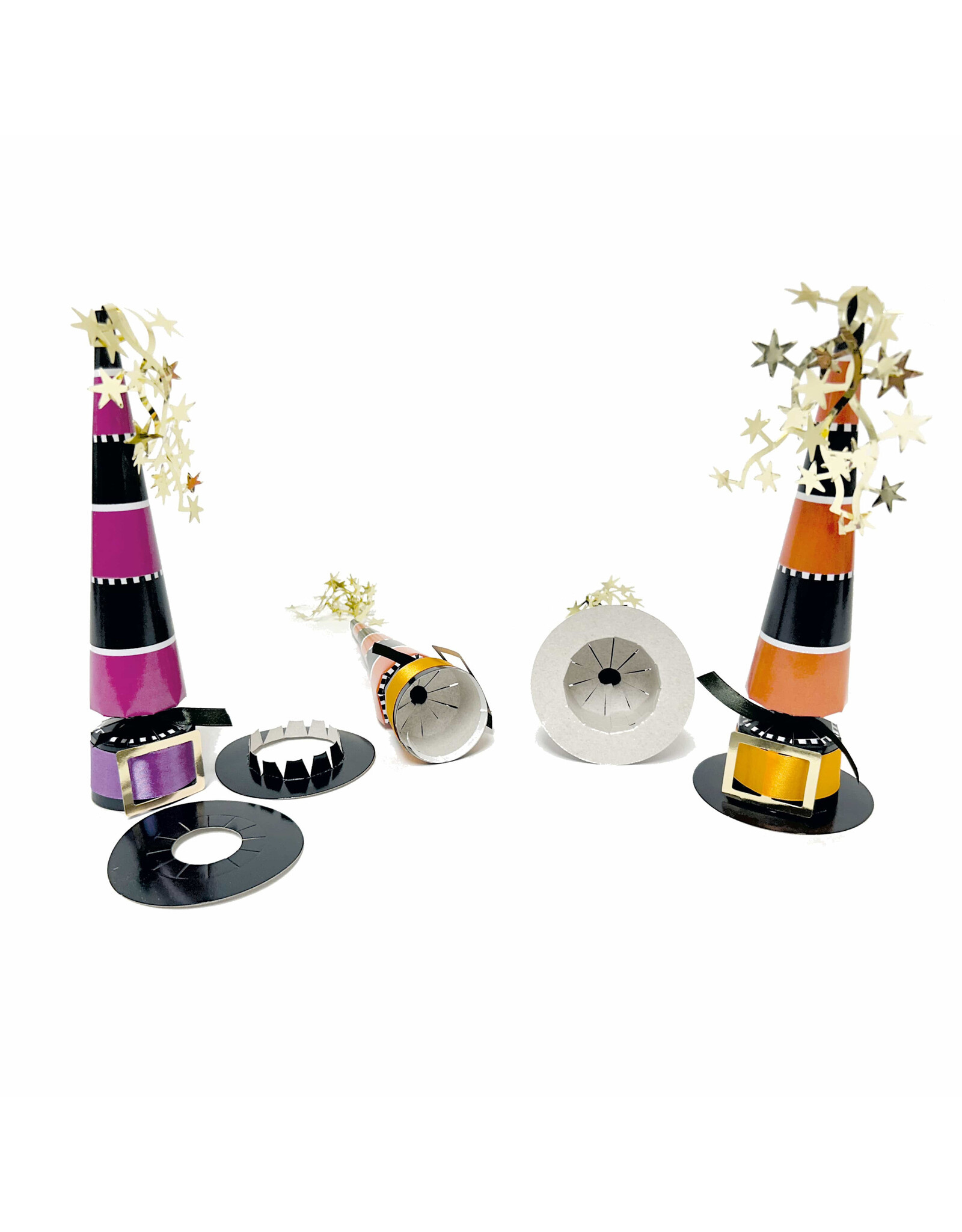 Caspari Halloween Celebration Crackers 6pk Witches Hats