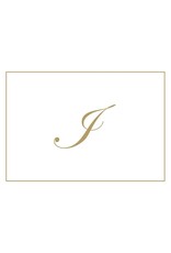 Caspari Gold Embossed Initial Note Cards Letter I Boxed Set of 8