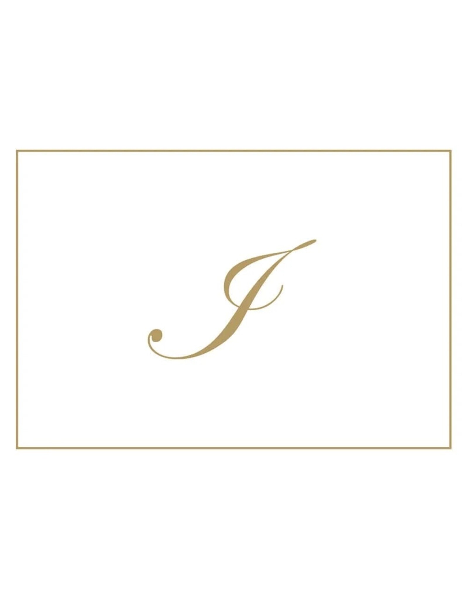 Caspari Gold Embossed Initial Note Cards Letter I Boxed Set of 8
