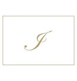 Caspari Gold Embossed Initial Note Cards Letter I Boxed Set of 8