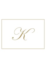 Caspari Gold Embossed Initial Note Cards Letter K Boxed Set of 8