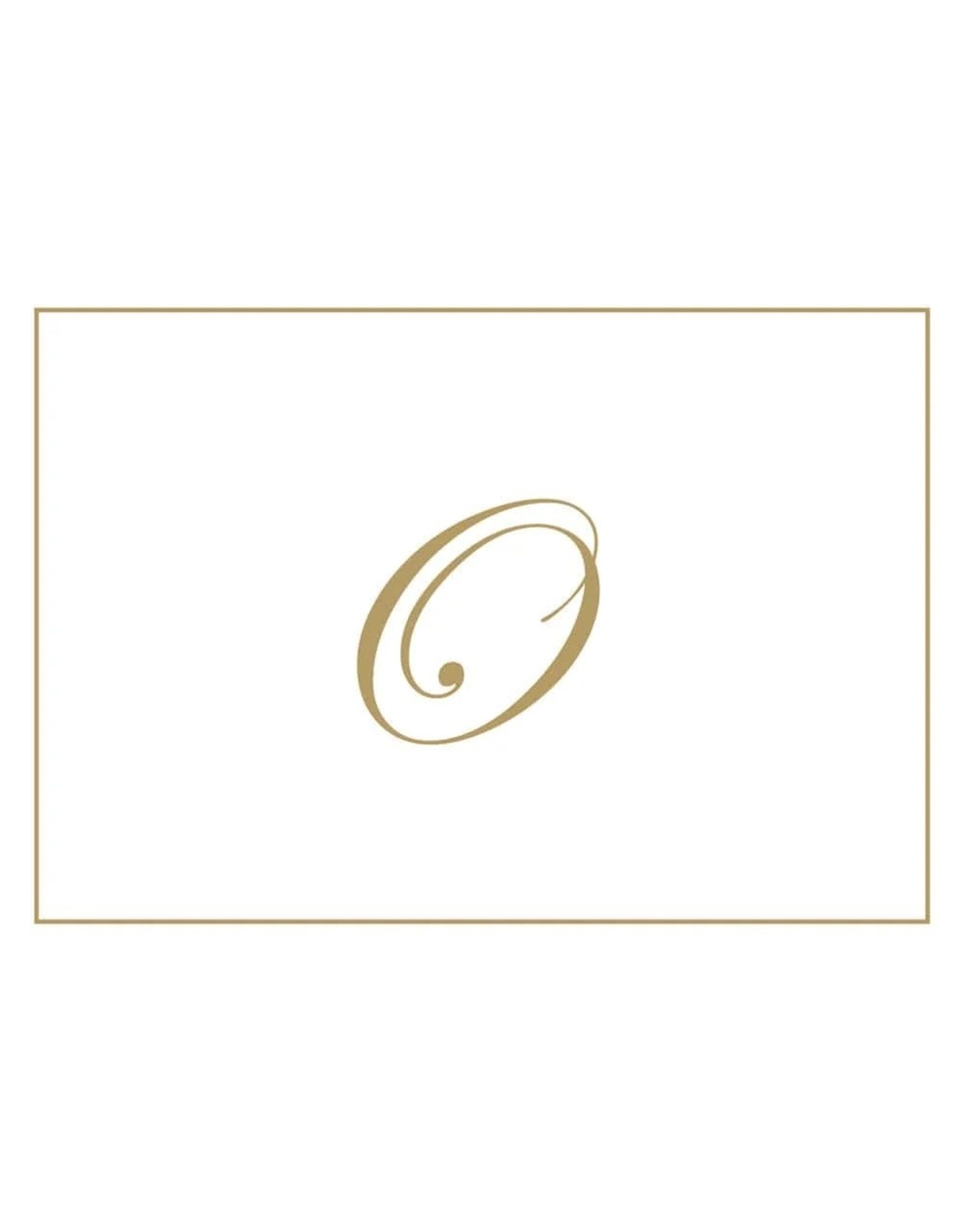 Caspari Gold Embossed Initial Note Cards Letter O Boxed Set of 8