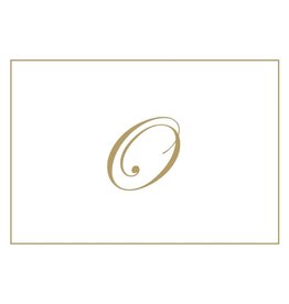 Caspari Gold Embossed Initial Note Cards Letter O Boxed Set of 8