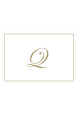 Caspari Gold Embossed Initial Note Cards Letter Q Boxed Set of 8