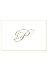 Caspari Gold Embossed Initial Note Cards Letter P Boxed Set of 8