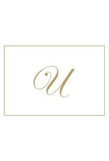 Caspari Gold Embossed Initial Note Cards Letter U Boxed Set of 8