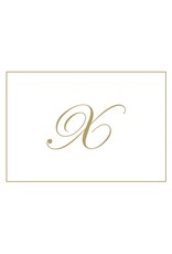 Caspari Gold Embossed Initial Note Cards Letter X Boxed Set of 8