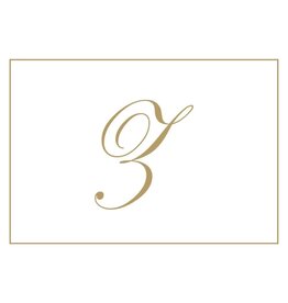 Caspari Gold Embossed Initial Note Cards Letter Z Boxed Set of 8