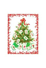 Caspari Boxed Christmas Cards 15pk Christmas Mahjong