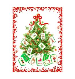 Caspari Boxed Christmas Cards 15pk Christmas Mahjong