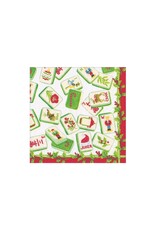Caspari Mahjong Paper Cocktail Napkins 20ct Christmas Mahjong