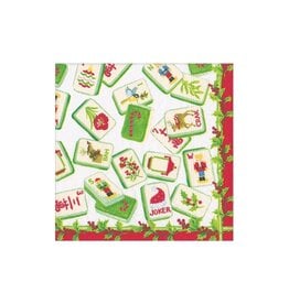Caspari Mahjong Paper Cocktail Napkins 20ct Christmas Mahjong