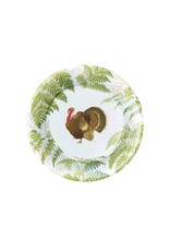 Caspari Thanksgiving Paper Salad Dessert Plates 8pk Turkeys Among Ferns