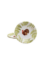 Caspari Thanksgiving Paper Salad Dessert Plates 8pk Turkeys Among Ferns