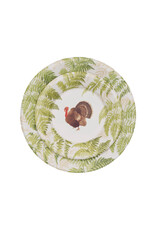 Caspari Thanksgiving Paper Salad Dessert Plates 8pk Turkeys Among Ferns