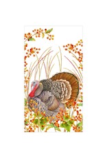 Caspari Thanksgiving Guest Towel Napkins 15pk Turkey And Berries