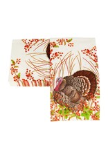Caspari Thanksgiving Guest Towel Napkins 15pk Turkey And Berries