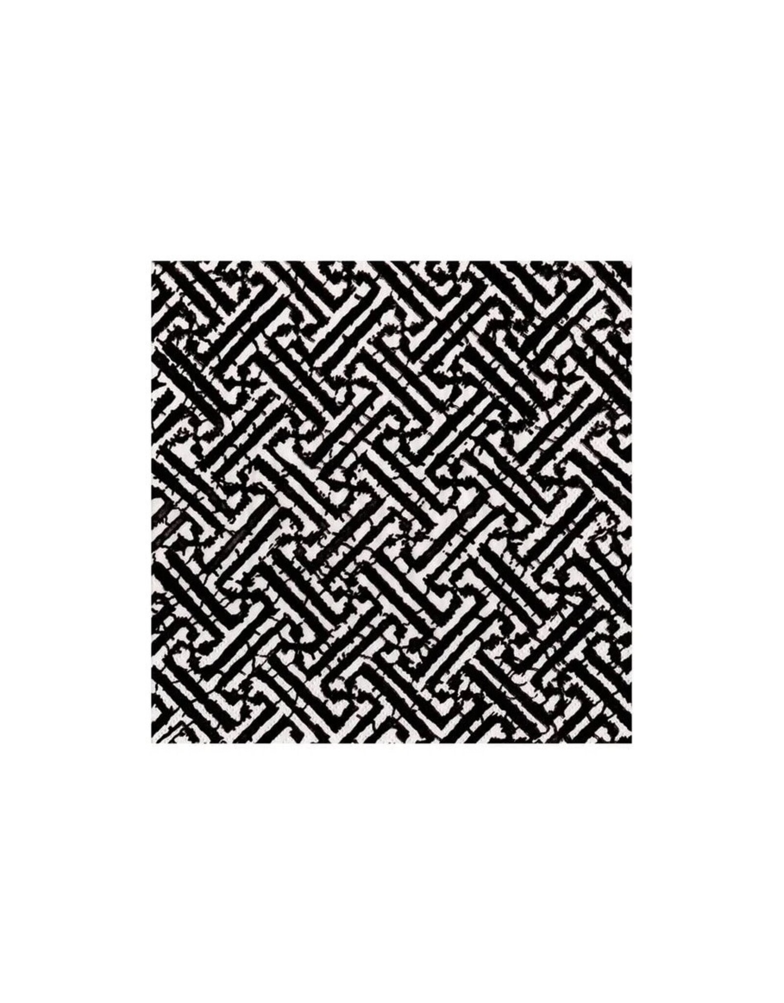 Caspari Cocktail Napkins 20pk Fretwork In Black