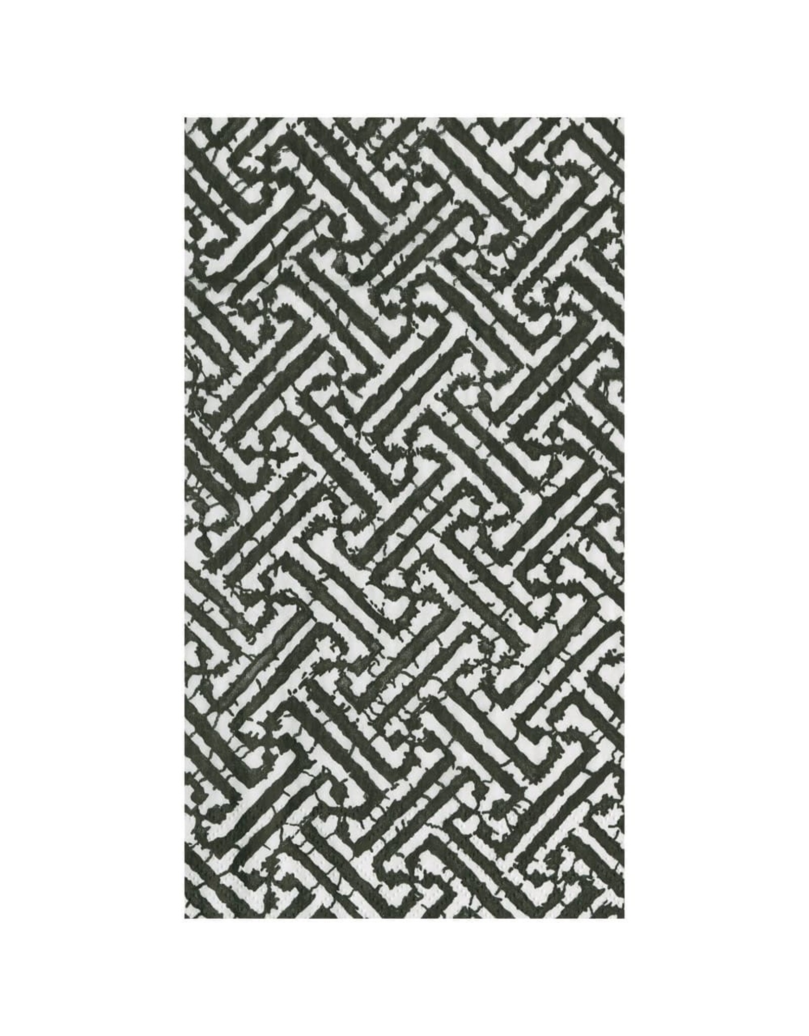 Caspari Paper Guest Towel Napkins 15pk Fretwork Black