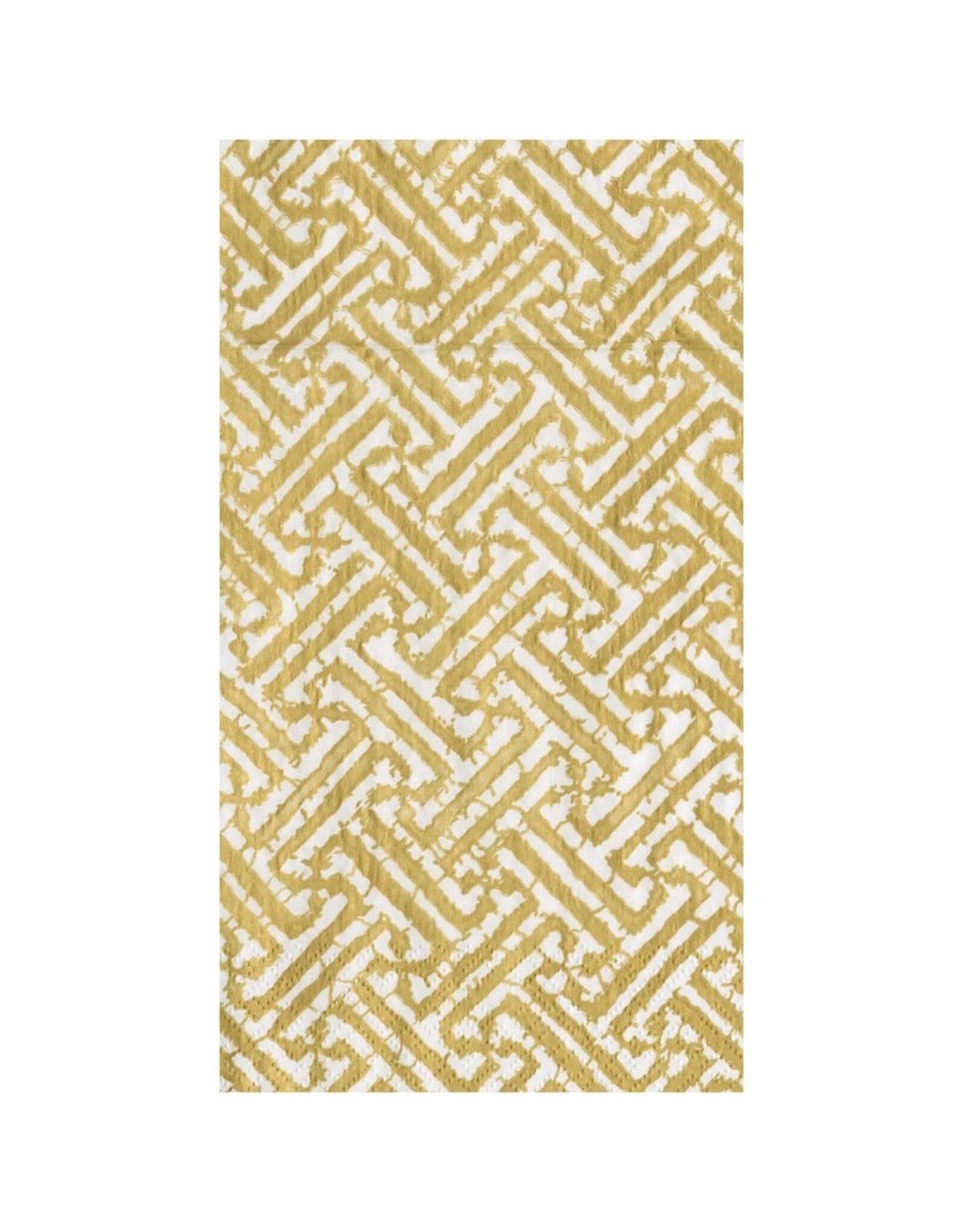 Caspari Paper Guest Towel Napkins 15pk Fretwork Gold