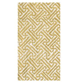 Caspari Paper Guest Towel Napkins 15pk Fretwork Gold