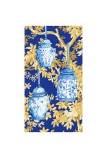 Caspari Paper Guest Towel Napkins 15pk Ginger Jars Dark Blue