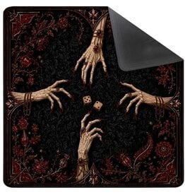 Madame Mahjong Halloween Mahjong Mat Hex & Bones Suede Neoprene Mat 31"