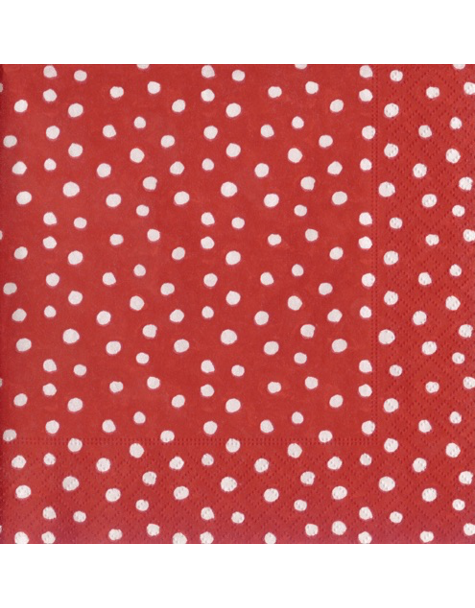 Caspari Paper Cocktail Napkins 20pk Small Dots Red