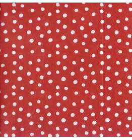 Caspari Paper Cocktail Napkins 20pk Small Dots Red