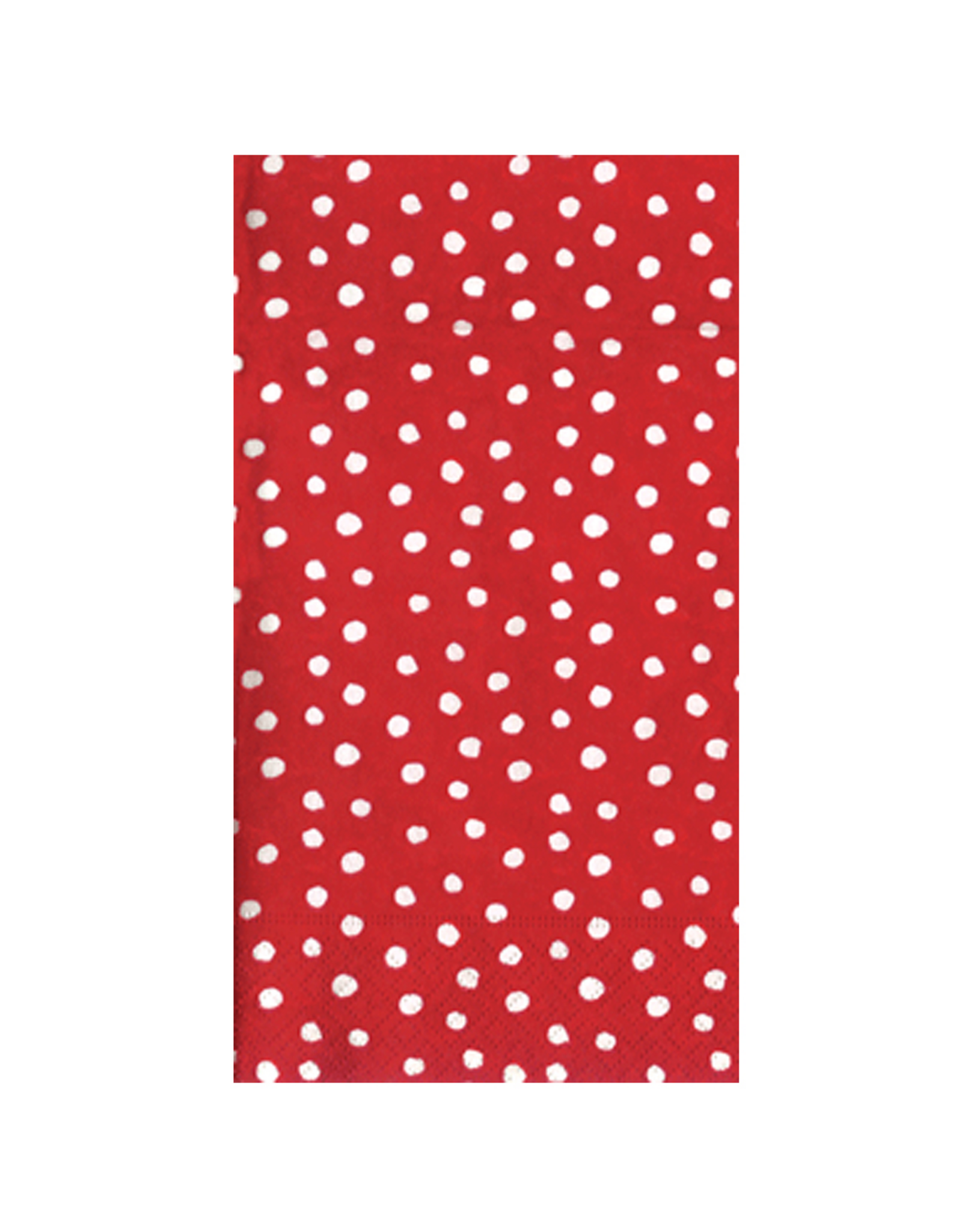 Caspari Paper Guest Towel Napkins 15pk Small Dots Red