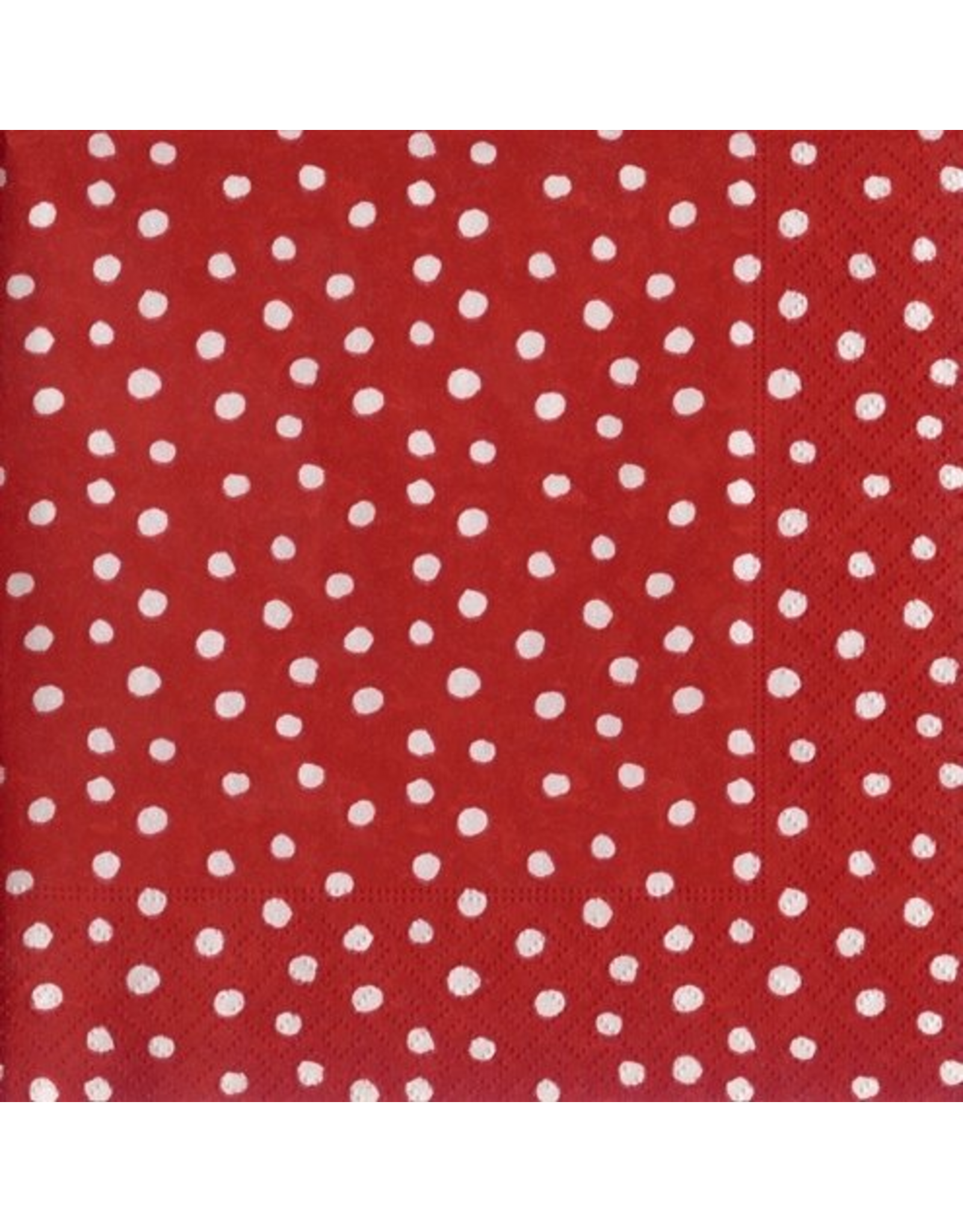 Caspari Paper Lunch Napkins 20ct Small Dots Red
