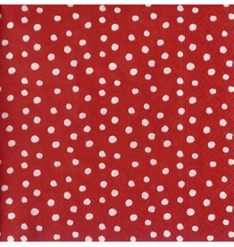 Caspari Paper Lunch Napkins 20ct Small Dots Red