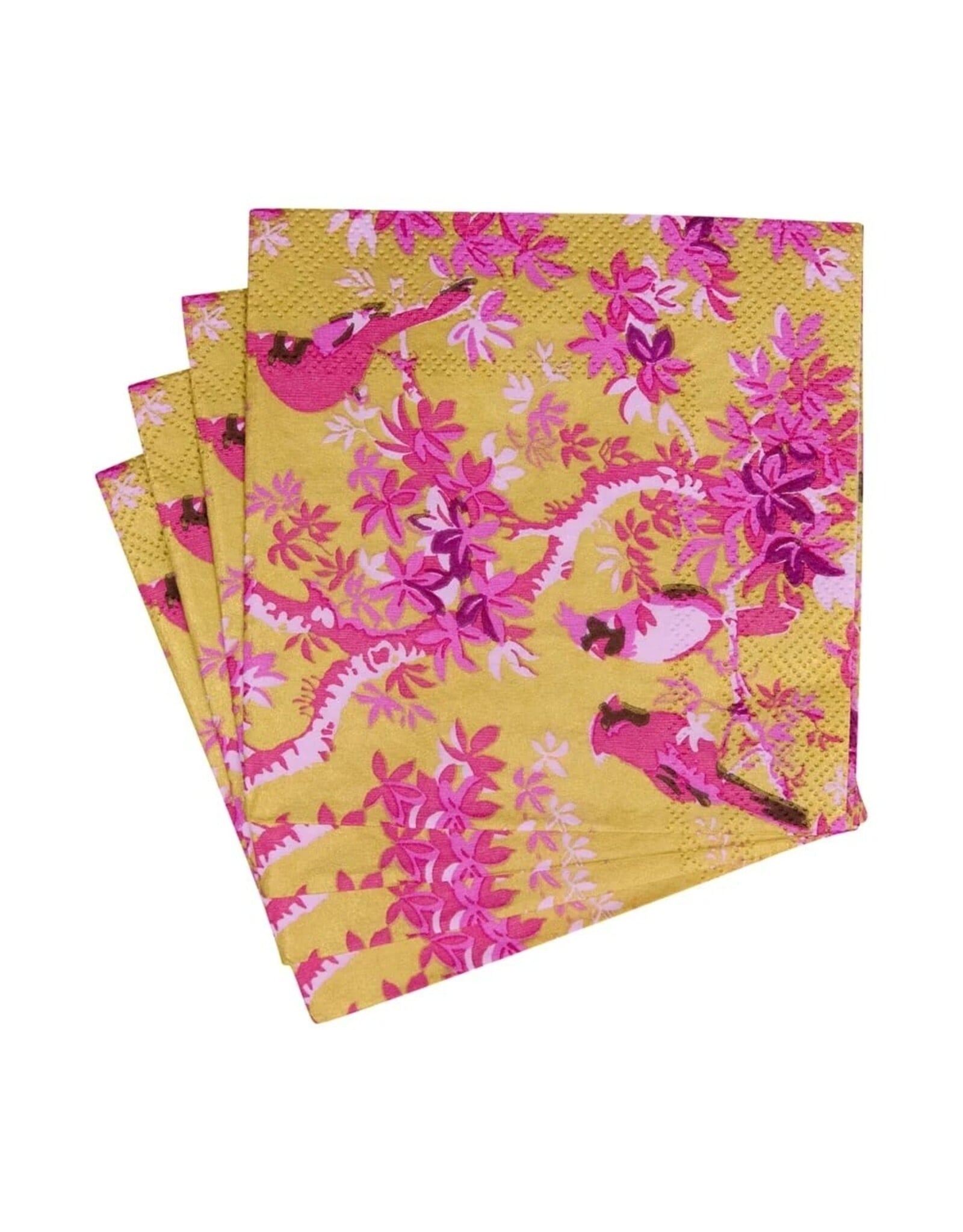 Caspari Paper Cocktail Napkins 20pk Scenic Songbirds