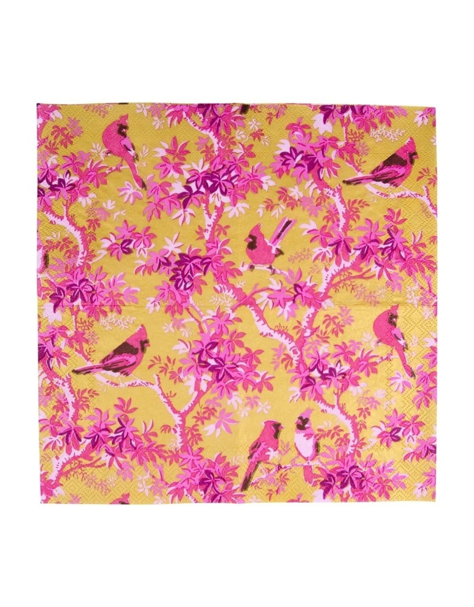 Caspari Paper Cocktail Napkins 20pk Scenic Songbirds