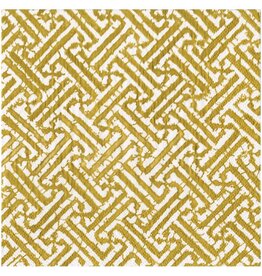 Caspari Paper Linen Dinner Napkins Fretwork Gold